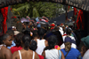 A crowd enters San Geronimo Fort to watch the meeting of congos and devils, Portobello, Colón, Panama, Central America - photo by H.Olarte