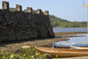 Fuerte de San Jeronimo - boats and ramparts, Portobello, Colón, Panama, Central America - photo by H.Olarte