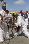 El Ángel - Congo culture men pose for the camera at the meeting of Devils and Congos, Portobello, Colón, Panama, Central America - photo by H.Olarte
